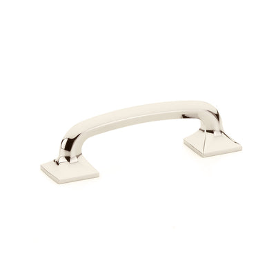 Schaub Northport Square Base 3-1/2" C-C Pull, Square Base in Polished Nickel