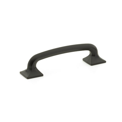 Schaub Northport Square Base 4" C-C Pull, Square Base in Matte Black
