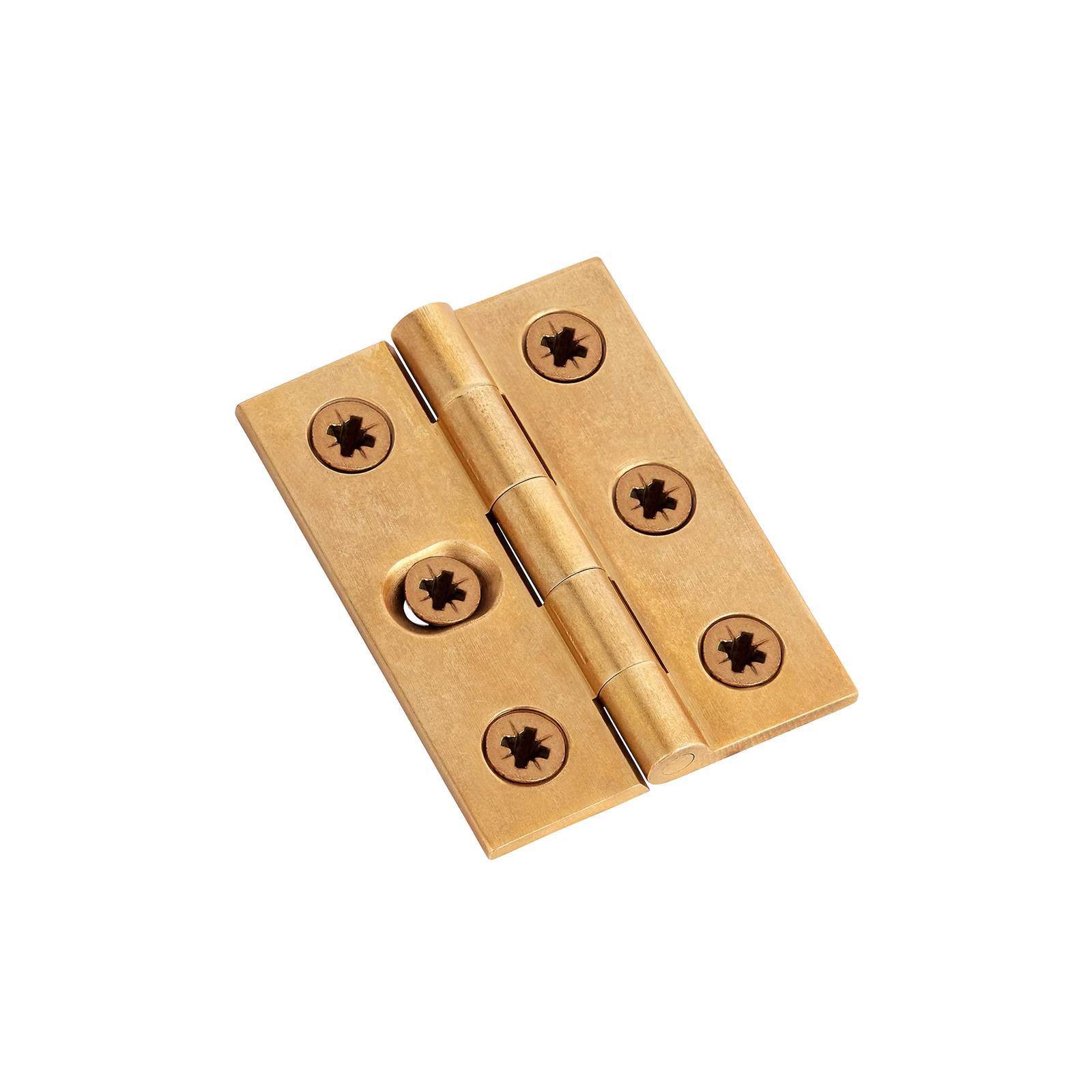 Armac Martin 207 - (Pair of) 1 SLOT Brass Broad Butt Hinge with Pozi Screws in 50mm / Burnished Brass