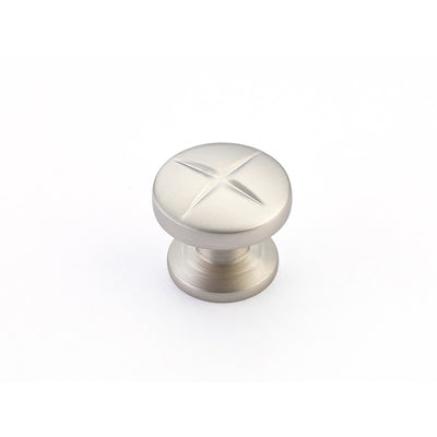 Schaub Northport Round Base 1-3/8" Round Knob in Satin Nickel