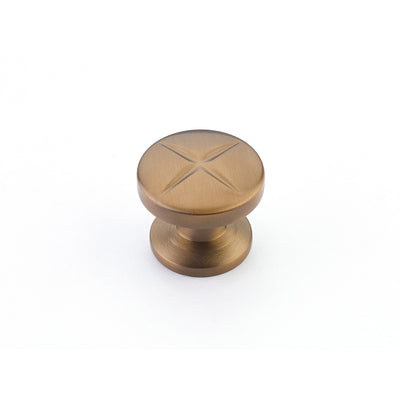 Schaub Northport Round Base 1-3/8" Round Knob in Brushed Bronze