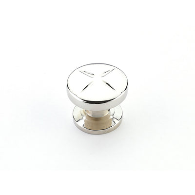 Schaub Northport Round Base 1-3/8" Round Knob in Polished Nickel