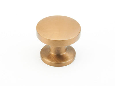 Schaub Northport Round Base 1-3/8" Smooth Round Knob in Brushed Bronze