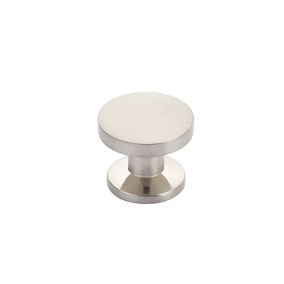 Schaub Northport Round Base 1-3/8" Smooth Round Knob in Brushed Nickel