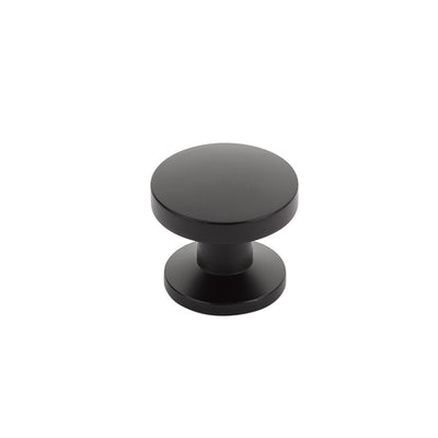 Schaub Northport Round Base 1-3/8" Smooth Round Knob in Matte Black