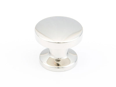 Schaub Northport Round Base 1-3/8" Smooth Round Knob in Polished Nickel