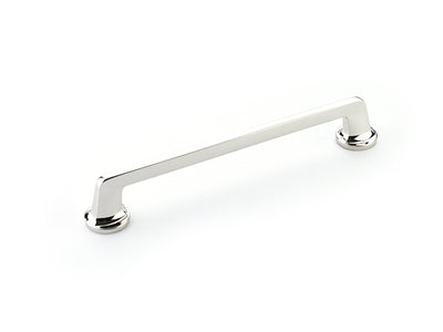 Schaub Northport Round Base 8" C-C Pull, Round Base in Polished Nickel