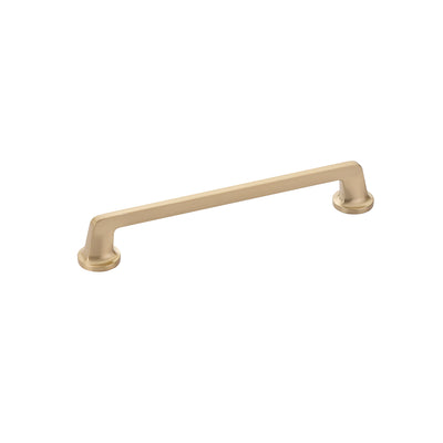 Schaub Northport Round Base 8" C-C Pull, Round Base in Signature Satin Brass
