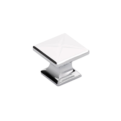Schaub Northport Square Base 1-3/8" Square Knob in Polished Chrome