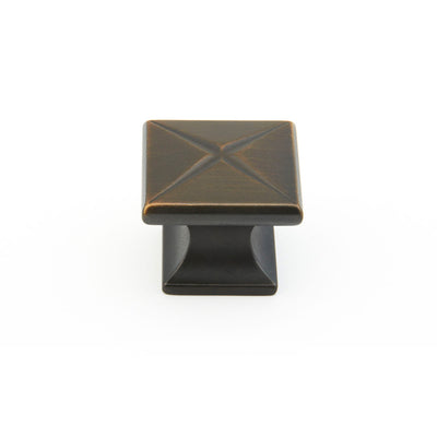 Schaub Northport Square Base 1-3/8" Square Knob in Ancient Bronze