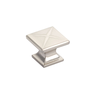 Schaub Northport Square Base 1-3/8" Square Knob in Brushed Nickel