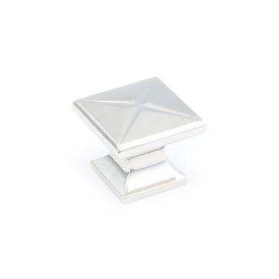 Schaub Northport Square Base 1-3/8" Square Knob in Polished Nickel