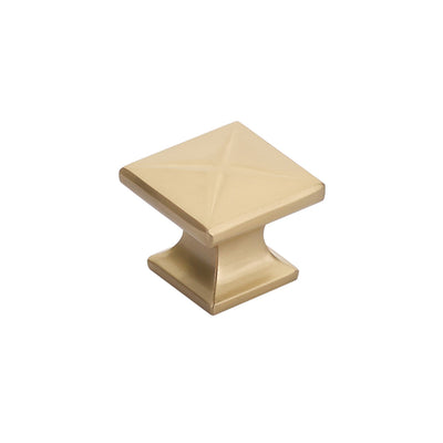 Schaub Northport Square Base 1-3/8" Square Knob in Signature Satin Brass