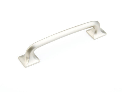 Schaub Northport Square Base 5" C-C Pull, Square Base in Satin Nickel