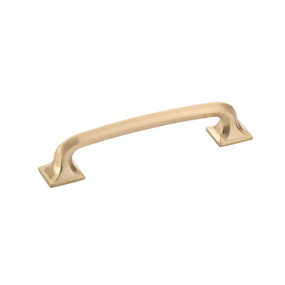 Schaub Northport Square Base 5" C-C Pull, Square Base in Signature Satin Brass