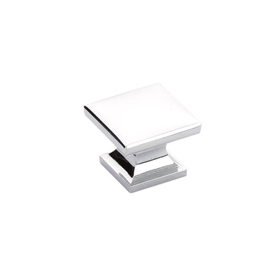 Schaub Northport Square Base 1-3/8" Smooth Square Knob in Polished Chrome