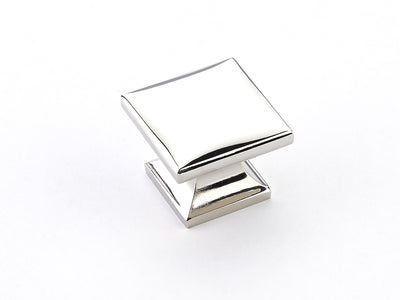 Schaub Northport Square Base 1-3/8" Smooth Square Knob in Polished Nickel