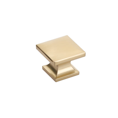 Schaub Northport Square Base 1-3/8" Smooth Square Knob in Signature Satin Brass