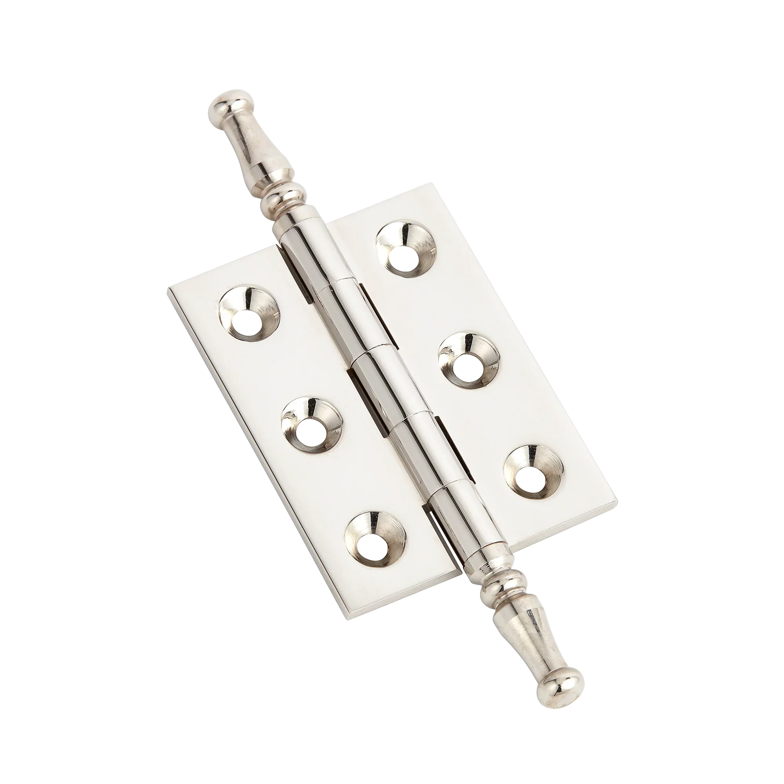 Armac Martin 2300 (Pair of) Brass Hinge with Steeple Finials in 50mm / Polished Nickel Plate
