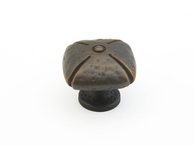 Schaub Siena 1-1/2" Square Knob in Ancient Bronze