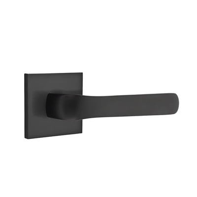 Emtek Spencer Lever with Square Rosette in Flat Black