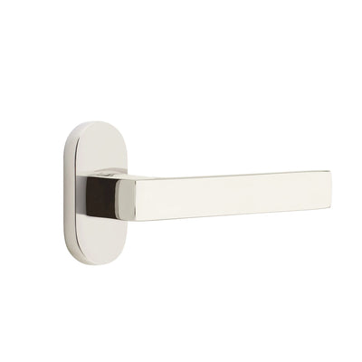 Emtek Dumont Lever with Oval Stretto 1-1/2" x 3" in Polished Nickel