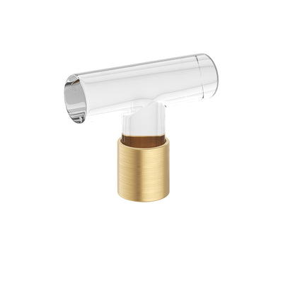 Emtek Modern Glass 2-1/8" T-Knob in Satin Brass