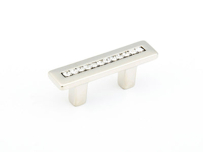 Schaub SkyeVale 1-1/4" C-C Crystal Pull in Satin Nickel