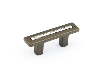 Schaub SkyeVale 1-1/4" C-C Crystal Pull in Milano Bronze