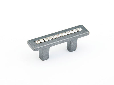 Schaub SkyeVale 1-1/4" C-C Crystal Pull in Milano Silver