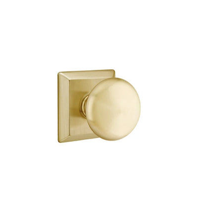 Emtek Providence Knob with Quincy Rosette in Satin Brass