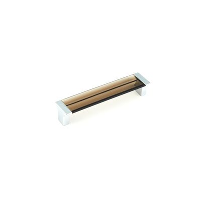 Schaub Positano 5-1/16" C-C Pull in Polished Chrome with Smoke Glass