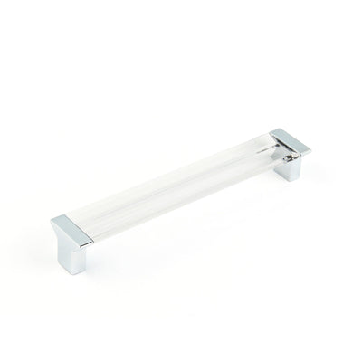 Schaub Positano 6-5/16" C-C Pull in Polished Chrome with Clear Glass