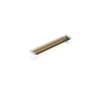 Schaub Positano 6-5/16" C-C Pull in Polished Chrome with Smoke Glass
