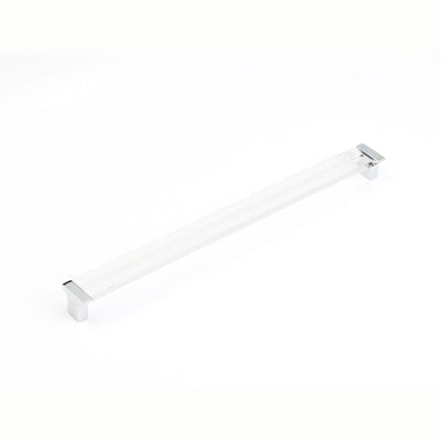 Schaub Positano 12-5/8" C-C Pull in Polished Chrome with Clear Glass