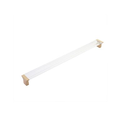 Schaub Positano 12-5/8" C-C Pull in Signature Satin Brass with Clear Glass