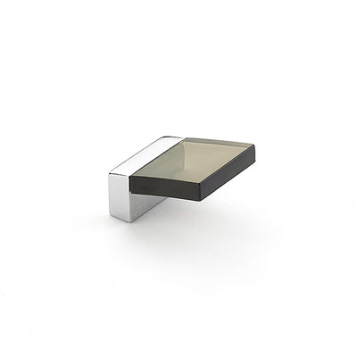 Schaub Positano 1/2" C-C Finger Pull in Polished Chrome with Smoke Glass