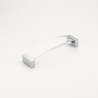 Schaub Positano 5-1/16" C-C Arched Pull in Polished Chrome with Clear Glass