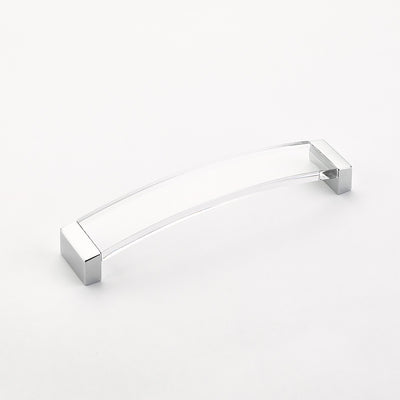 Schaub Positano 6-5/16" C-C Arched Pull in Polished Chrome with Clear Glass