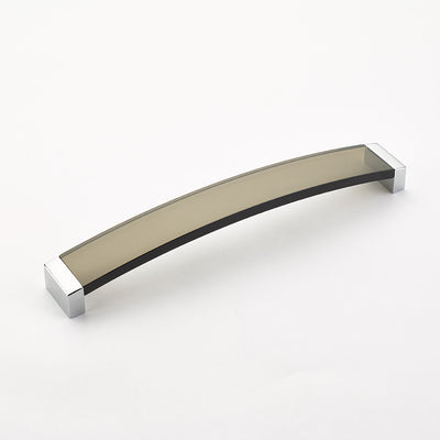 Schaub Positano 6-5/16" C-C Arched Pull in Polished Chrome with Smoke Glass