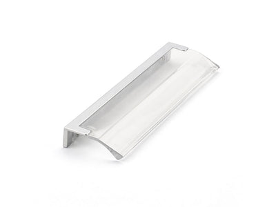 Schaub Positano 5-1/16" C-C Edge Pull in Polished Chrome with Clear Glass