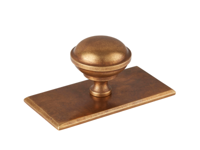 Armac Martin Queslett Cabinet Knob with Rectangular Backplate