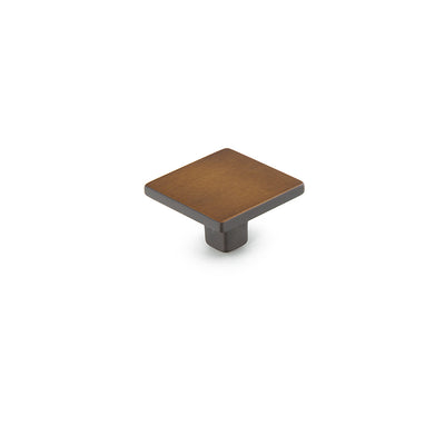 Schaub Armadio 1-3/8" Square Knob in Burnished Bronze