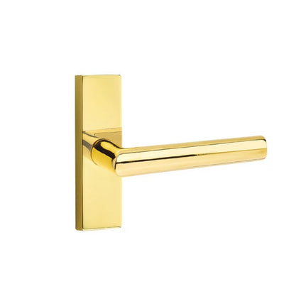 Emtek Stuttgart Lever with Stretto 1-1/2" x 5" in Unlacquered Brass