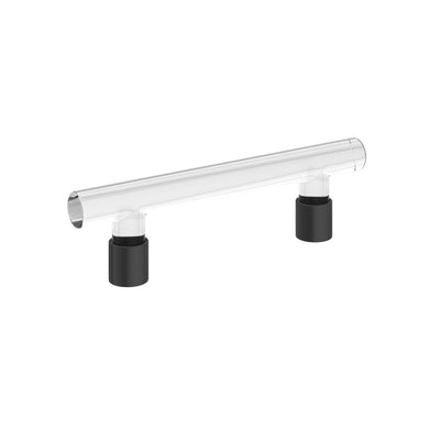 Emtek Modern Glass 4" C-C Pull in Flat Black