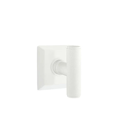 Emtek Ace Knurled Knob with Quincy Rosette in Matte White