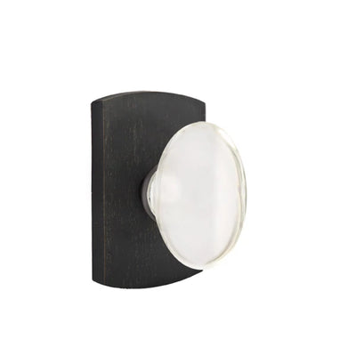 Emtek Hampton Knob with #4 Rosette in Medium Bronze