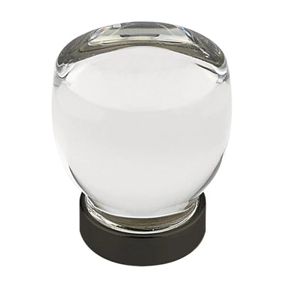 Emtek Juneau Crystal 1-1/8" Knob in Flat Black