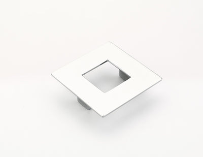 Schaub Finestrino 2-1/2" C-C Flat Square Pull in Polished Chrome