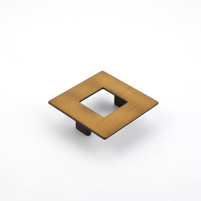 Schaub Finestrino 2-1/2" C-C Flat Square Pull in Burnished Bronze